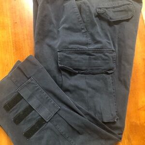 Vtg. Men's Black Cargo Pants - Rugged Utility Uniform Style